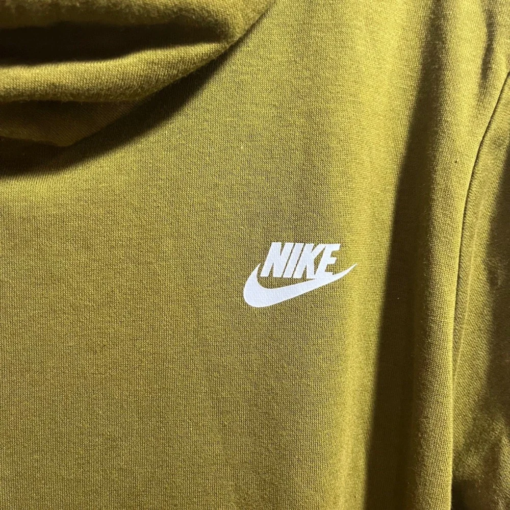 Nike Sportswear Club Fleece Funnel Neck Hoodie Olive Green Mens XL Sweatshirt